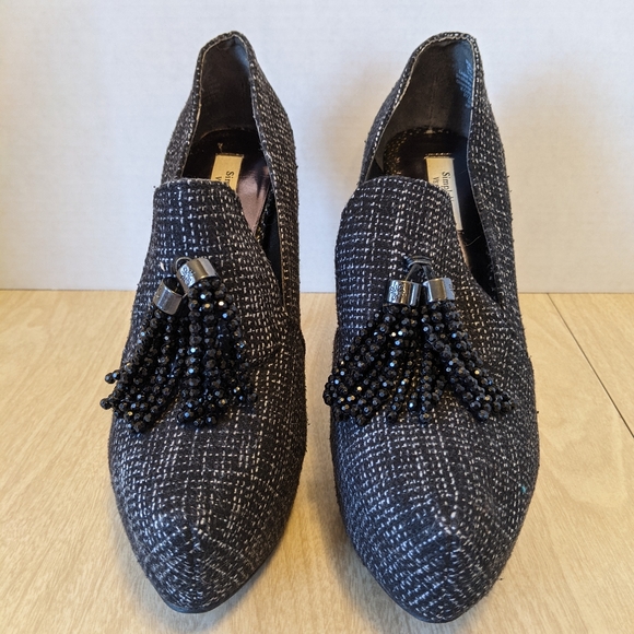 Simply Vera Wang Svsarah Tweed Beaded Heels 8.5 - Picture 5 of 10